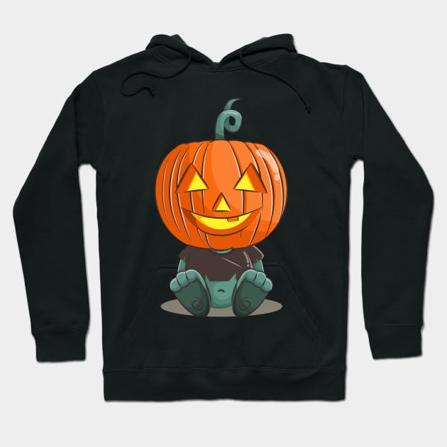 Cute pumpkin head monster Hoodie by sharukhdesign